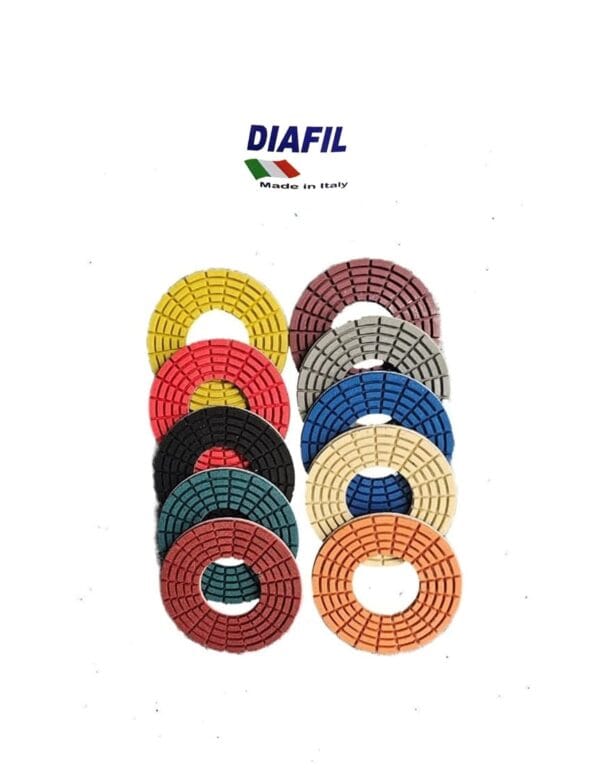Diafil diamond abrasives for polishing marble, limestone and travertine