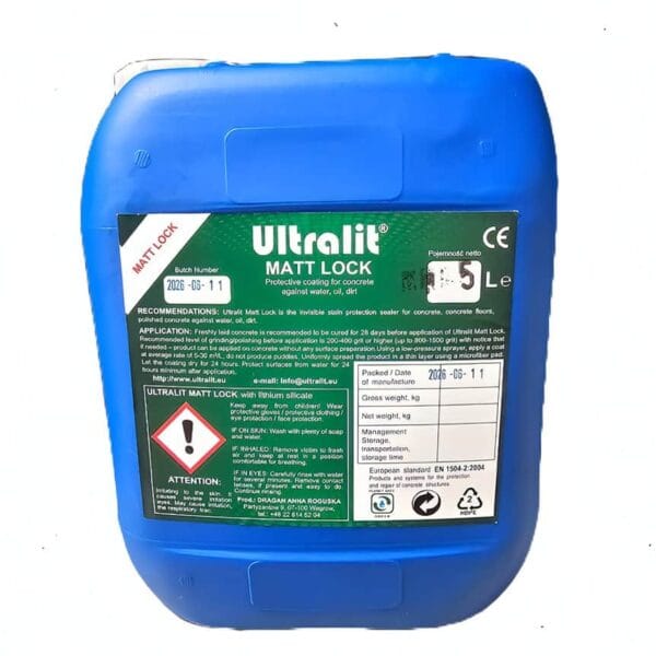 Ultralit Matt invisible protective concrete sealer for polished concrete, terrazzo and decorative concrete surfaces