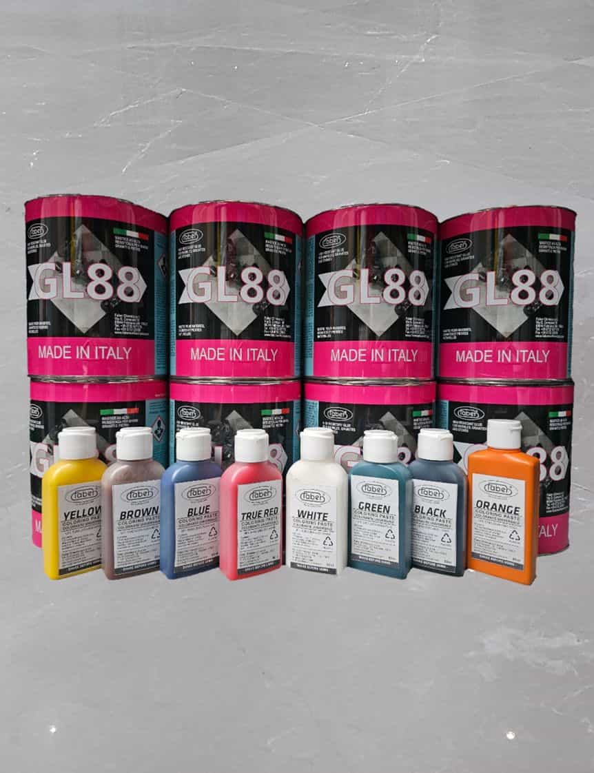 Faber Colouring Paste universal tinting pigment for Faber GL 88 polyester mastic in 50ml bottle