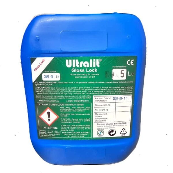 Ultralit Gloss Lock high-gloss concrete sealer for polished and decorative concrete floors