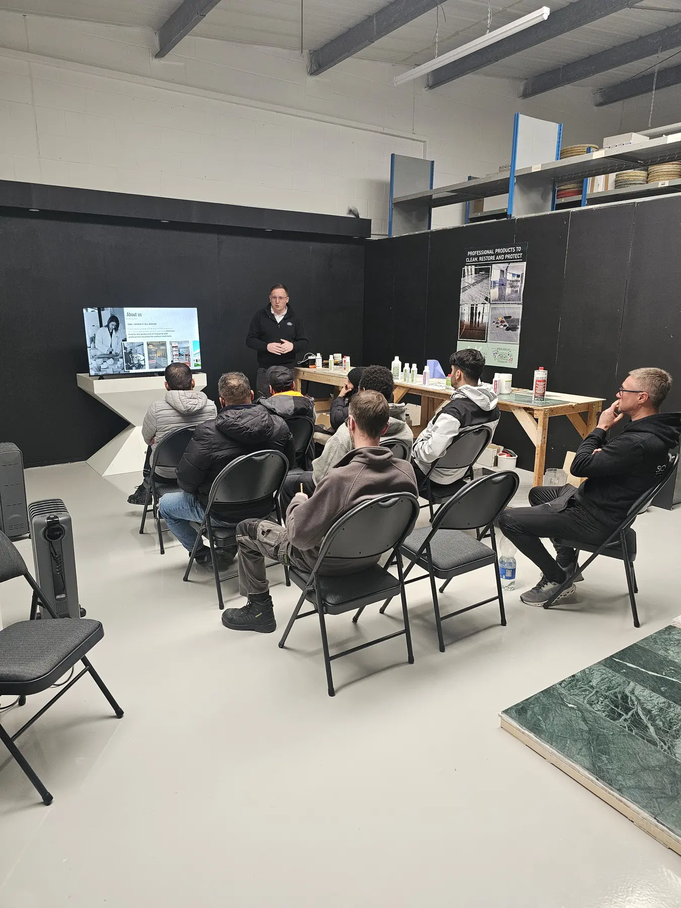 Hands-on tile and stone restoration training at AK Surface Solutions